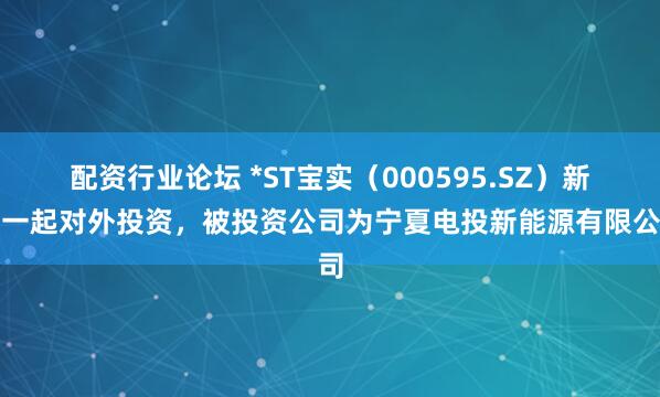配資行業(yè)論壇 *ST寶實(shí)（000595.SZ）新增一起對(duì)外投資，被投資公司為寧夏電投新能源有限公司